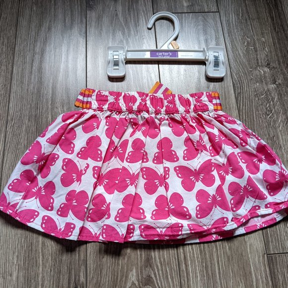 [KIDS 2/$20] NWT Baby Girl (12M) - CARTER'S Woven Butterfly Skirt Set - Picture 2 of 4